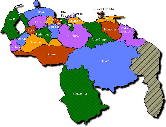 Mapa di Venezuela