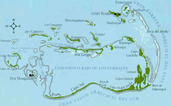 Mappa di Los Roques