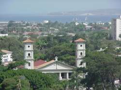 View of the cathedral and city in Cumana