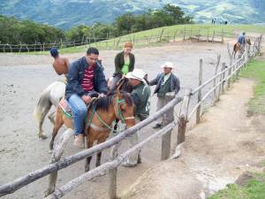 montada a caballo