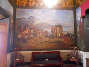 Fresco evangelización por Tito Salas