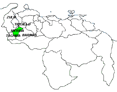 Ubicación geográfica de Mérida en Venezuela