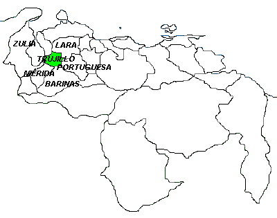 Ubicación geográfica de Trujillo en Venezuela