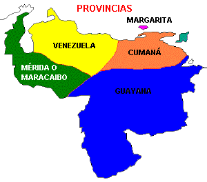 Provincias en Venezuela al Colonizarse