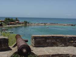 Vista a la bahía desde el castillo de Pampatar en Margarita